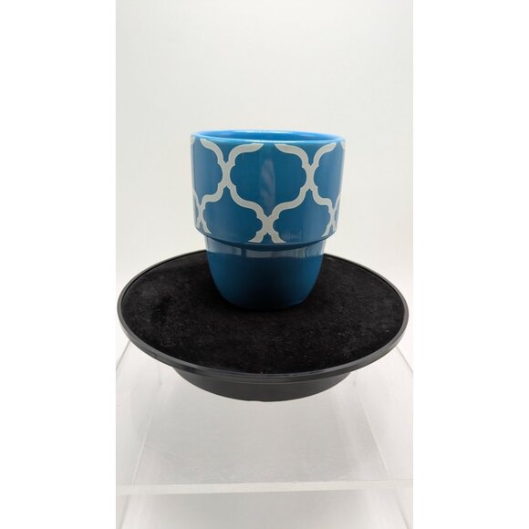 Crofton Stackable Blue White Geometric Pattern Coffee Mug 14 Fl Oz - Picture 11 of 15